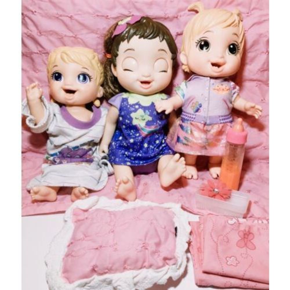 Baby Alive Doll Lot Of 3 -Baby Grows Up Potty Dance Happy Hungry